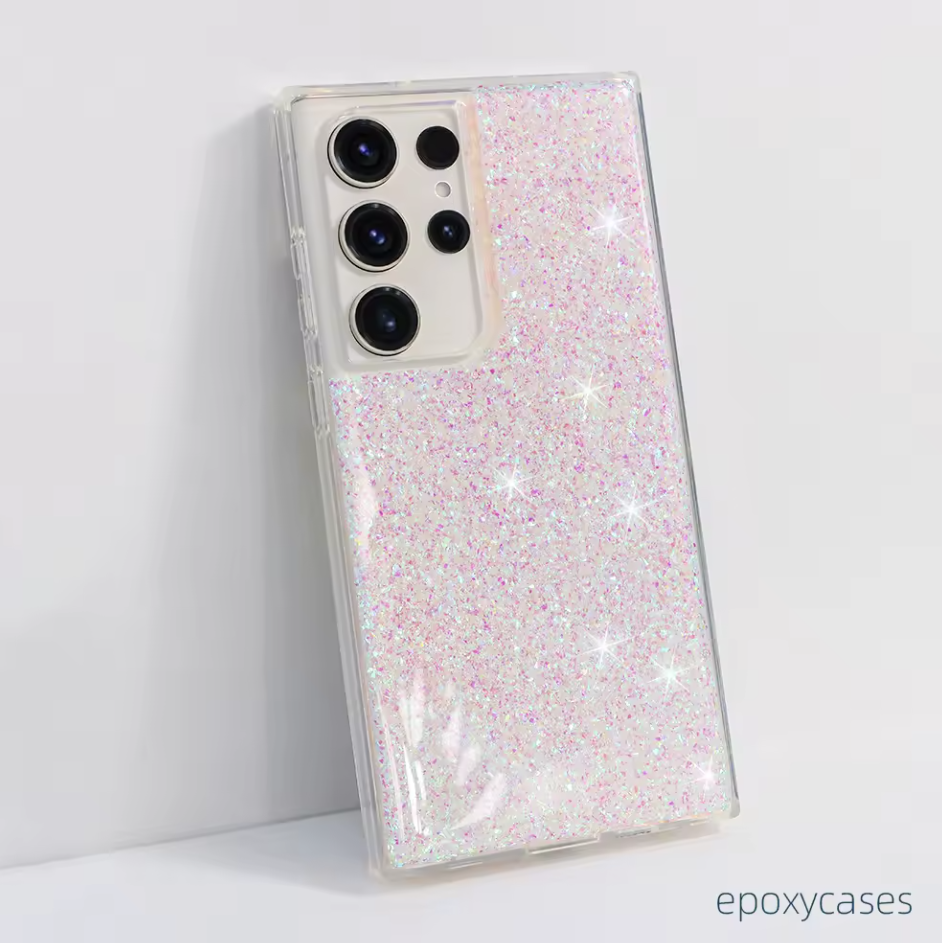 Samsung S23 Ultra Epoxy Glitter Pink Case