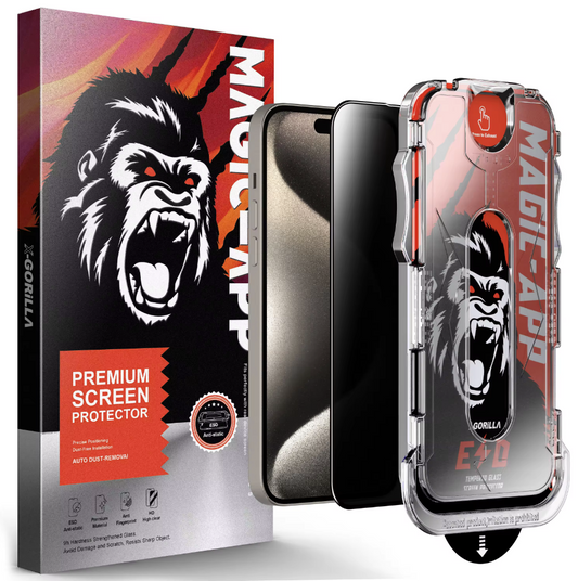 iPhone 15 Privacy Tempered Glass Self kit HD