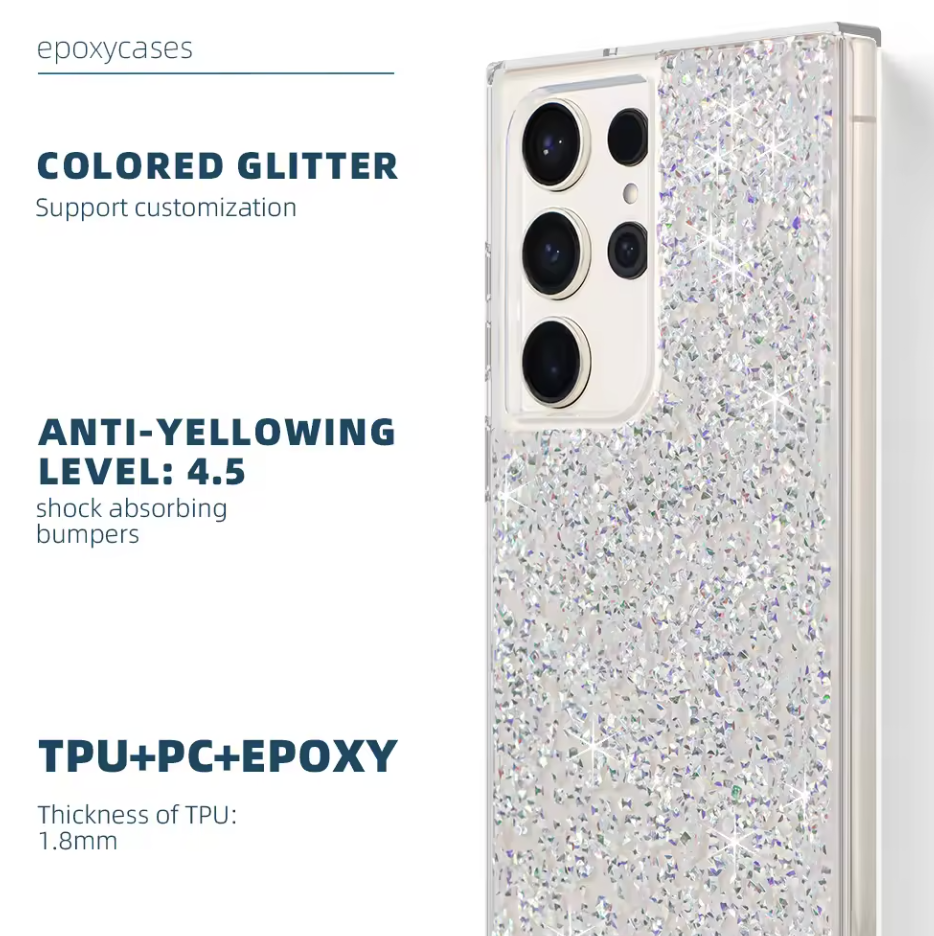 Samsung S23 Ultra Glitter Purple Case