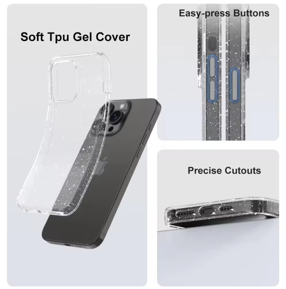iPhone 13 Clear Glitter Case
