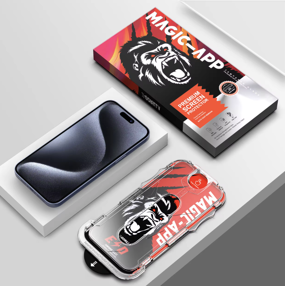 iPhone 16 Pro Max Privacy Tempered Glass Self Kit HD