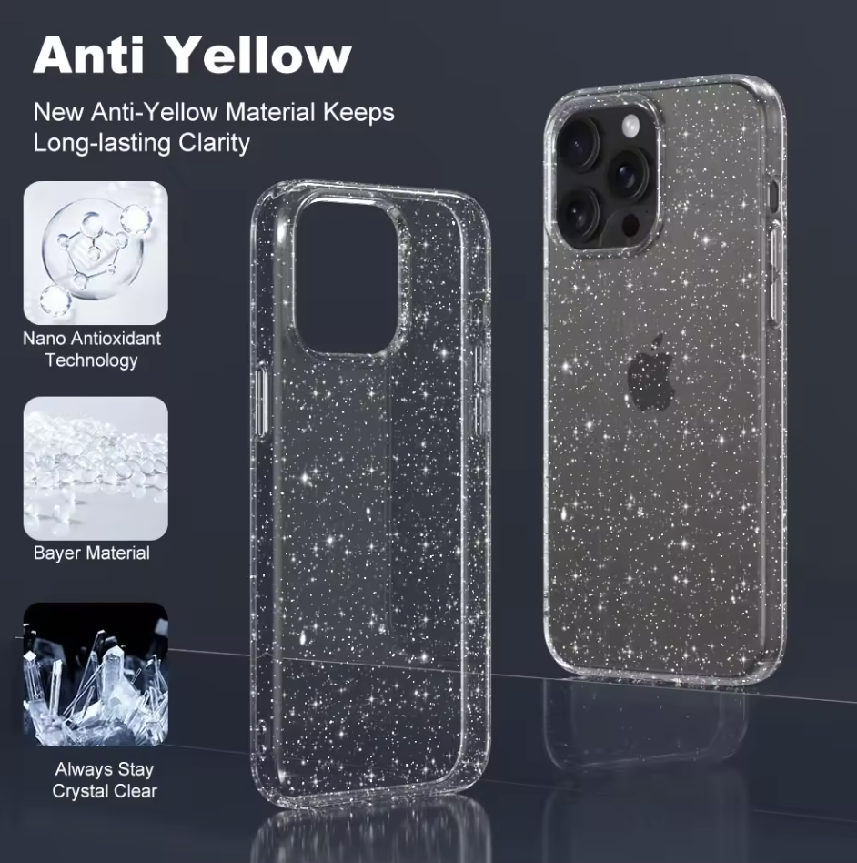 iPhone 13 Clear Glitter Case
